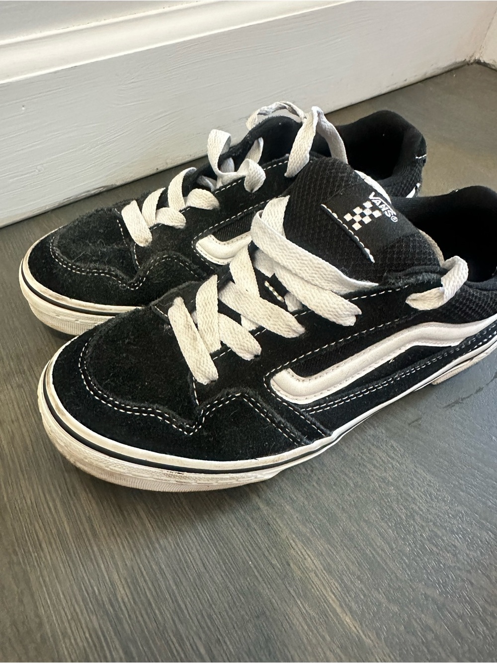 Vans Kids Black & White Skate Sneakers